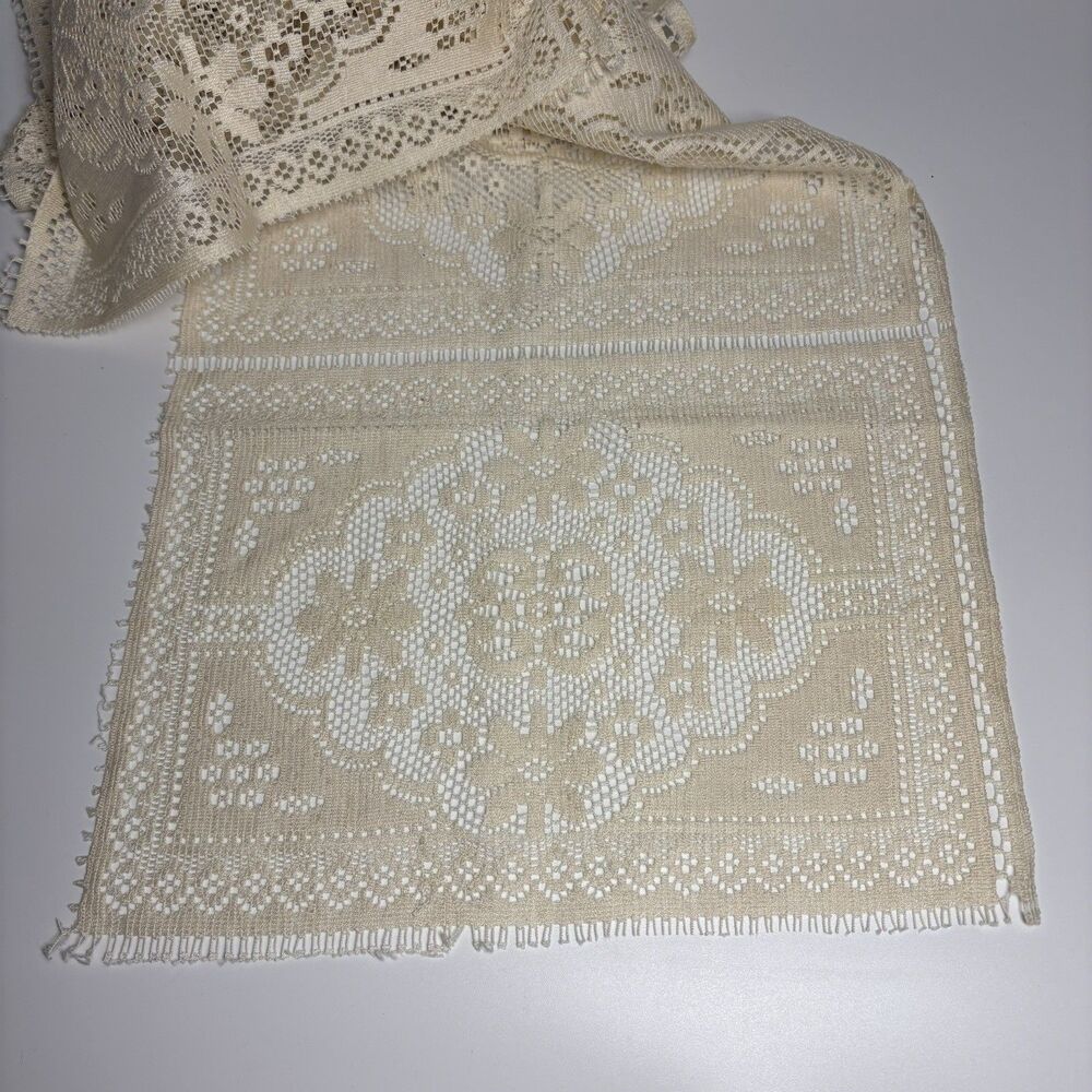 Vintage Creamy Woven LACE 7 Panels / Runner 12x8.5” Each